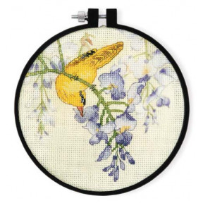 Набір для вишивки хрестиком XIU CRAFTS 2801901 Жовта птах і фіолетова квітка