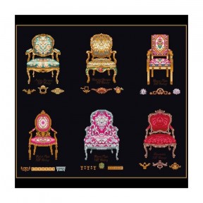 Six Chairs Black Aida Набор для вышивки крестом Thea Gouverneur gouverneur_3068.05