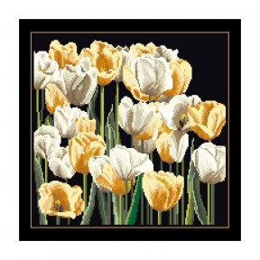 Tulips Black Aida Набор для вышивки крестом Thea Gouverneur gouverneur_3065.05