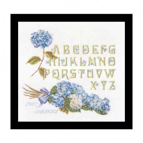 Hydrangea Alphabet Linen Набор для вышивки крестом Thea Gouverneur gouverneur_2088