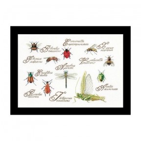 Insect Panel Linen Набор для вышивки крестом Thea Gouverneur gouverneur_3029