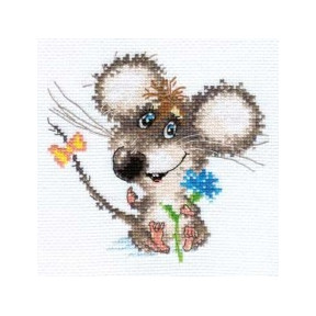 Набор для вышивки крестом Алиса 0-77 Влюбленный мышонок фото
