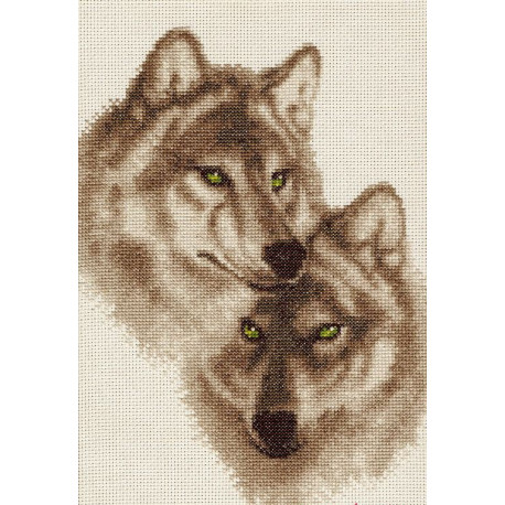 Набор для вышивки крестом Золотое Руно ДЖ-037 Влюблённые волки