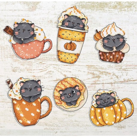 Pumpkin Cup Kitties Kit Набір для вишивання хрестиком LETISTITCH L8092