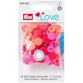 Кнопки Color Snaps Prym Love, червоний/рожевий/оранжевий., 12 мм, Prym 393002