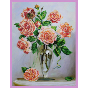 Набор для вышивания Картины Бисером Р-248 Розы на мраморном