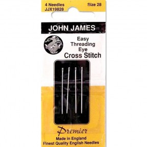 Tapestry Easy-threading/Cross Stitch №22 (4шт) Набор легковдеваемых гобеленовых игл John James JJX19822