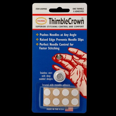 Наперстки самоклеючі багаторазові 8шт + насадка «Thimble Crown» Colonial Needle SM900
