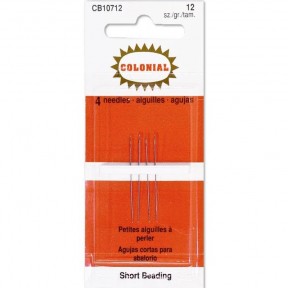 Beading №12 (4шт) Набір коротких бісерних голок Colonial Needle CB10712