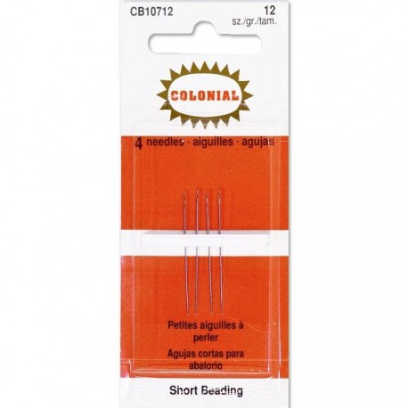 Beading №12 (4шт) Набор коротких бисерных игл Colonial Needle CB10712