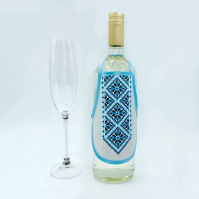 Фартух для пляшки (блакитний) Заготовка для вишивки бісером Virena ФПВ_051