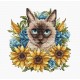 ПРЕДЗАКАЗ Сиамский кот среди подсолнухов. Siamese Cat Among Sunflowers Набор для вышивания крестом AVA P020