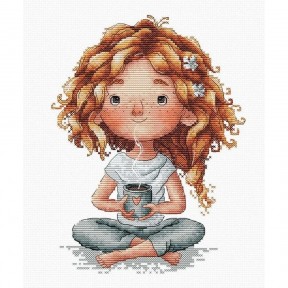 Ранок локонів та кави. Morning of Curls and Coffee Набір для вишивання хрестиком AVA P030