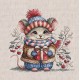 Маленькая мышка с шарфом. Little Mouse with Scarf Набор для вышивания крестом AVA P09