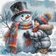 Хлопчик та його сніговий друг. Boy and his Snow Friend Набір для вишивання хрестиком AVA P086