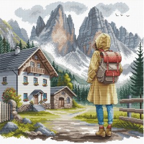 Пригода в Альпах. Adventure in the Alps Набір для вишивання хрестиком AVA P113