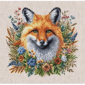 Лиса среди цветов. Fox among flowers Набор для вышивания крестом AVA P123
