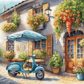 Синя Веспа. The Blue Vespa Набір для вишивання хрестиком AVA P168