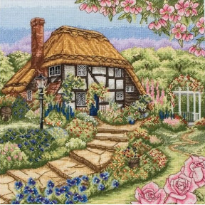 Набір для вишивання Anchor PCE944 Rose Cottage / Котедж з трояндами