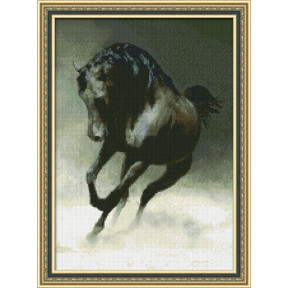 Набір для вишивки хрестиком Юнона 0113 Чорний кінь фото