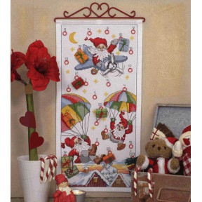 Набор для вышивания Anchor 01500 Santa Parachuting Calendar/Календарь Санты с парашютами 