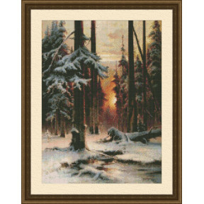 Набор для вышивки крестом Юнона 0207 Закат в зимнем лесу фото