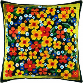 Набор для вышивки подушки Чарівниця V-130 Цветы на лужайке фото