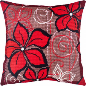 Набор для вышивки подушки Чарівниця V-134 Красные цветы фото
