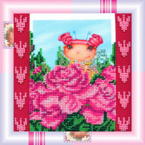 Набір для вишивання бісером Абріс Арт АМ-018 Рожева фея фото