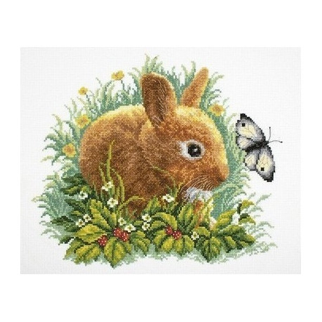 Набор для вышивки RTO M323 Кролик и бабочка фото