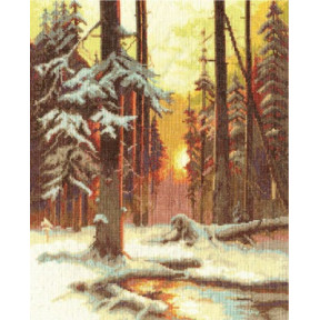Набор для вышивки крестом Panna ВХ-1076 Закат в снежном лесу