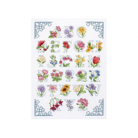 Набор для вышивания Anchor ACS20 Floral Alphabet/ Цветочный
