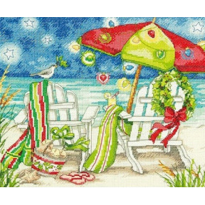 Набор для вышивания  Dimensions 70-08948 Christmas Beach Chairs/Рождественские пляжные стулья 
