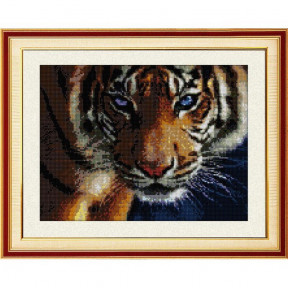 Набор для рисования камнями алмазная живопись Dream Art Взгляд тигра (квадратные, полная) 30028D