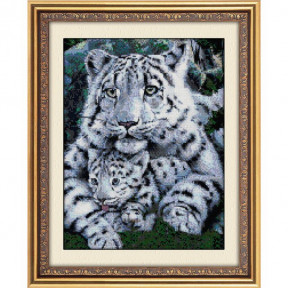 Набор для рисования камнями алмазная живопись Dream Art Белые тигры (квадратные, полная) 30049D