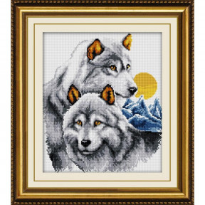 Набор для рисования камнями алмазная живопись Dream Art Пара волков (квадратные, полная) 30079D