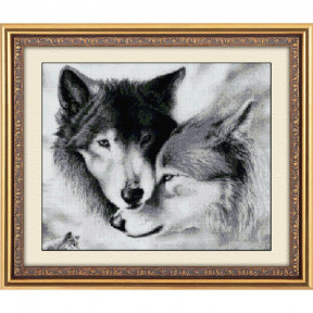 Набор для рисования камнями алмазная живопись Dream Art Влюбленне волки (квадратные, полная) 30081D