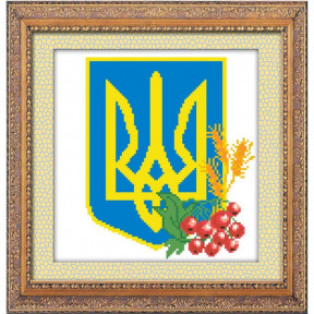Набор для рисования камнями алмазная живопись Dream Art Герб Украины (квадратные, полная) 30084D