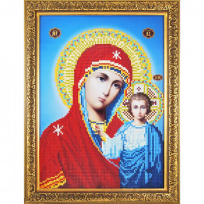 Набір для малювання камінням алмазна живопис Dream Art Казанська Божа Матір (квадратні, часткова) 40005D