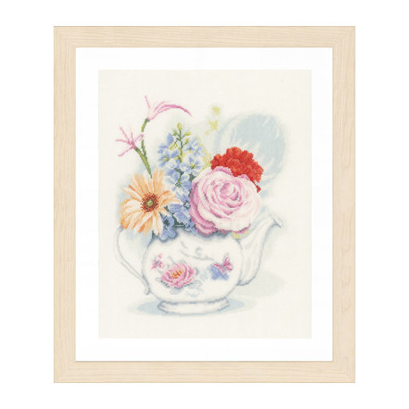 Набір для вишивання Lanarte PN-0155692 Квіти у чайнику фото