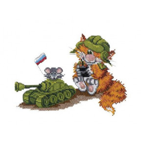 Набір для вишивки хрестиком МП Студія НВ-355 Рудий кіт. танкіст