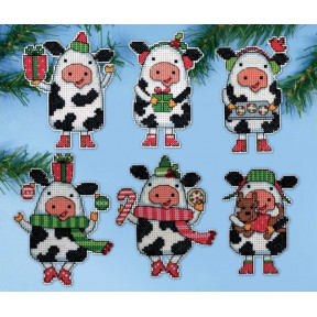 Набір для вишивання Design Works 1695 Christmas Cows фото