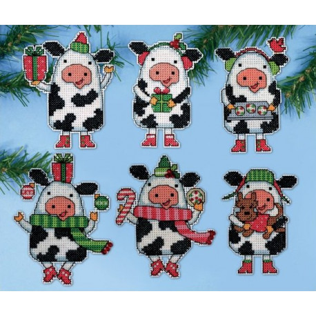 Набір для вишивання Design Works 1695 Christmas Cows фото