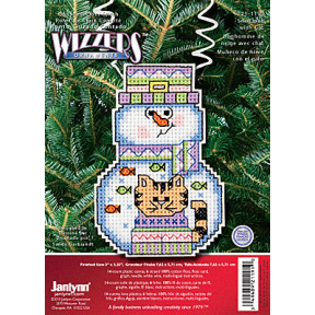 Набор для вышивания Janlynn 021-1191 Snowman With Cat фото