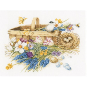 Набор для вышивания Lanarte PN-0155028 Корзина весенних цветов