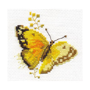 Набор для вышивки крестом Алиса 0-147 Яркие бабочки.Желтая фото