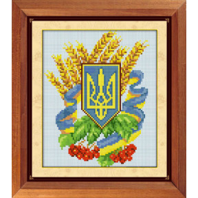 Набор для рисования камнями алмазная живопись Dream Art Герб Украины 3 (квадратные, полная) 30112D