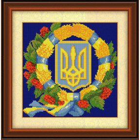 Набір для малювання камінням алмазна живопис Dream Art Герб України 4 (квадратні, повна) 30113D