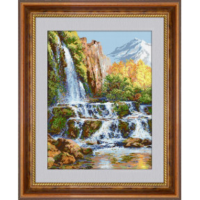 Набор для рисования камнями алмазная живопись Dream Art Пейзаж с водопадом (квадратные, полная) 30115D