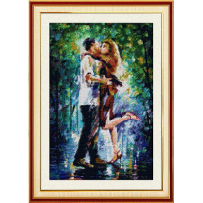 Набір для малювання камінням алмазна живопис Dream Art Поцілунок під дощем (квадратні, повна) 30119D